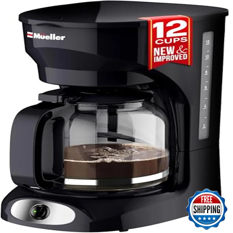Mueller Home Mueller 12-Cup Drip Coffee Maker - Borosilicate Carafe Auto-Off