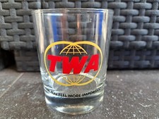 TWA Airlines Whiskey Glass Whiskyglas France Used Gebraucht