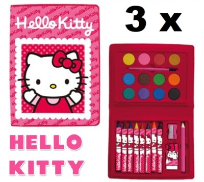 Malset 24 tlg. Hello Kitty Stifte Maler Farben Schule Kita Freizeit Spielen Kids
