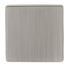 Screwless - Brushed Chrome Satin Steel Plug Sockets Light Switches CHEAP!
