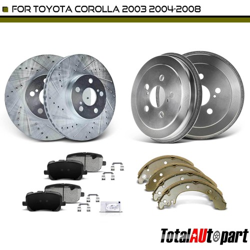Drilled Brake Rotors & Pads & Brake Drums & Shoes for Toyota Corolla