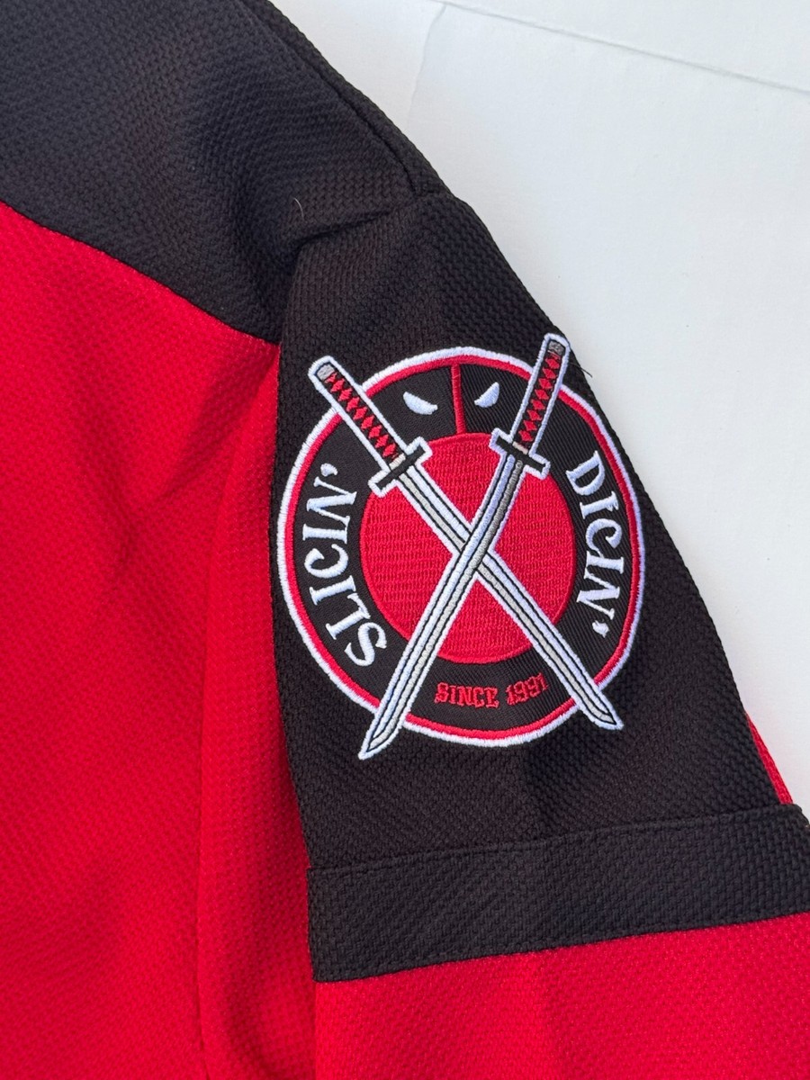 Maillot De Hockey Marvel Deadpool Surdimensionné XL Rouge Et Noir #91 - Neuf Sans étiquette