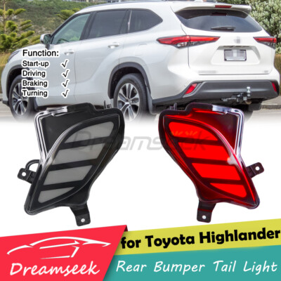 LED Tail Light For Toyota Highlander 2020+ Reflector Rear Bumper Brake With Turn