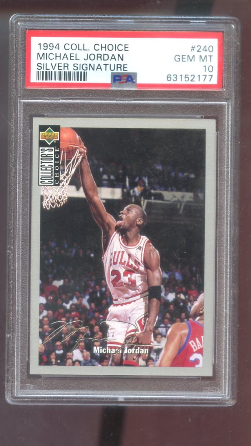 1994-95 Collector-s Choice Silver Signature #240 Michael Jordan PSA 10 Graded