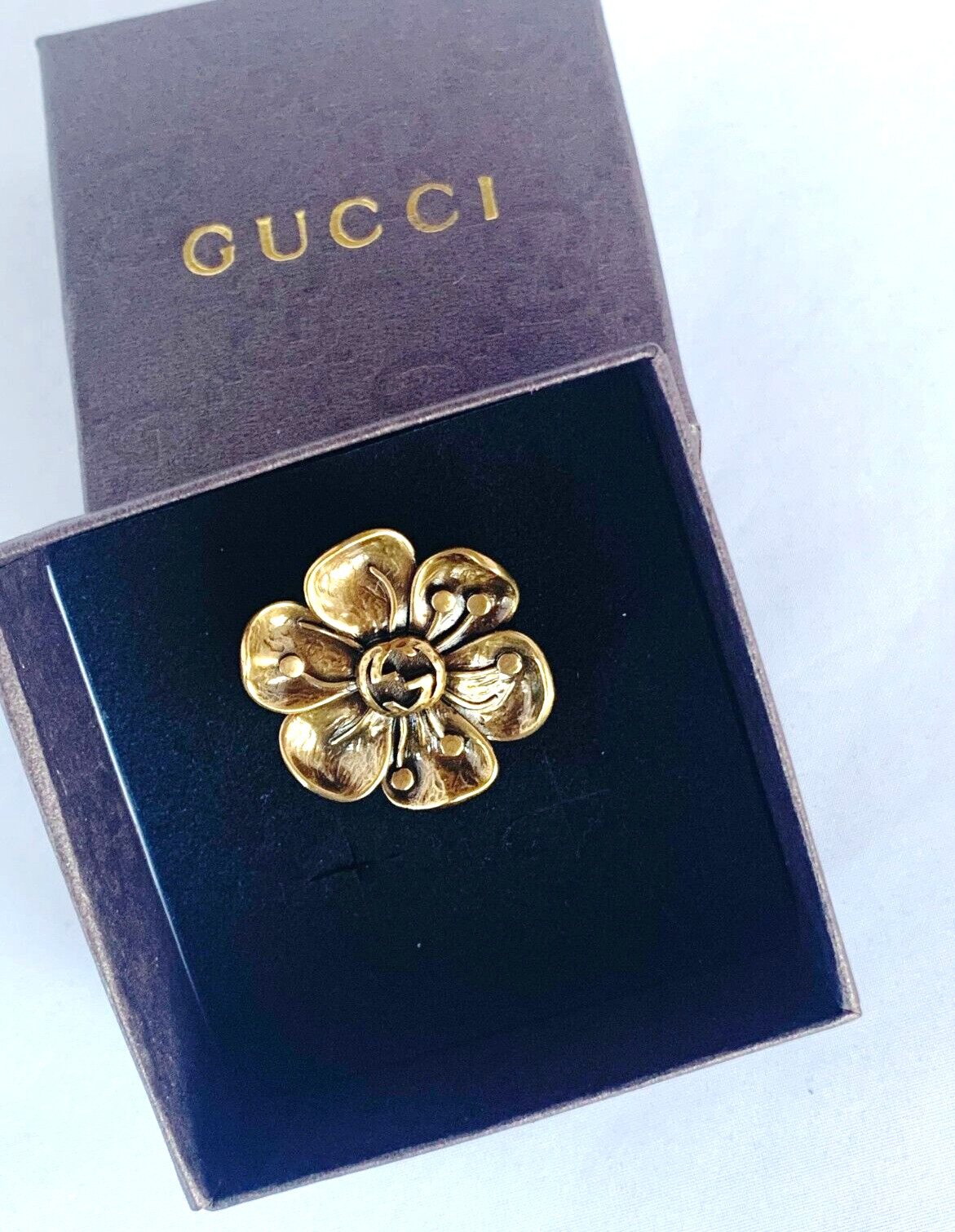 Gucci Flower Interlocking Ring (Adjustable) Aged … - image 3