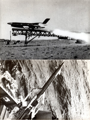 Vintage Zwei Original Fotos Rakete und Raketenwerfer