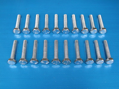 20 Pack. 1/4 x 1 1/2'' BSF Bolts (Setscrews) High Tensile Steel, BZP Zinc Plate