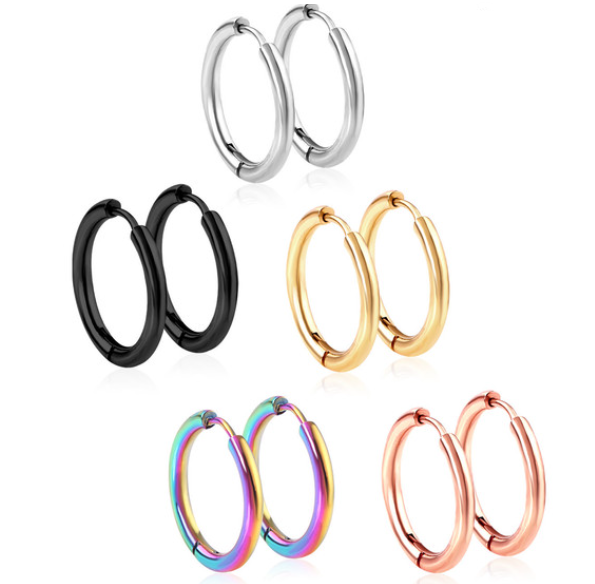 Hoop Earrings Multi Colour Luxusteel-image