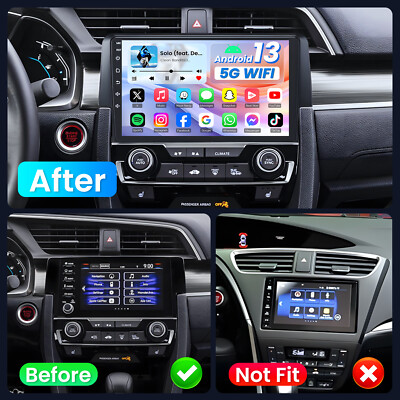 Carplay GPS Radio Backup Camera Android 13 2/4+32/64G For Honda Civic 2016-2021