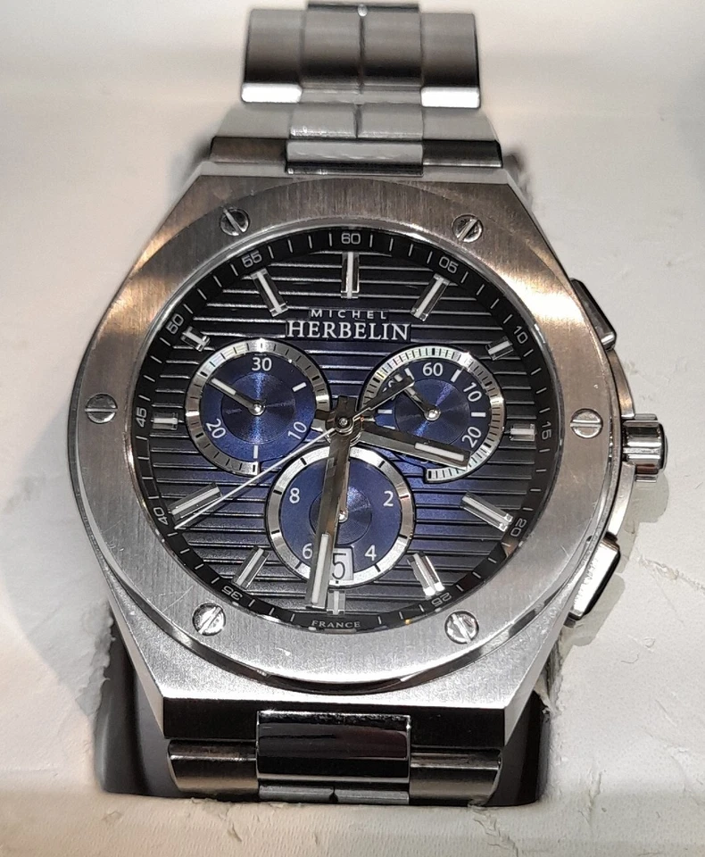 Michel Herbelin Chronograph Men's Watch Ref 37645 Made In France Swiss Movement - Image 4 of 4