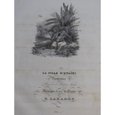 Labarre Theodore La Mädchen Otaïti Gesang Piano ca1830