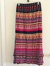 Neiman Marcus NWT Small 37  Long Skirt Multi Futia/Black/Sand Viscose NWT