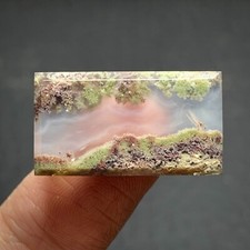 Scenic Moss Agate Cabochon 24x13x4mm High Quality 15.5 ct