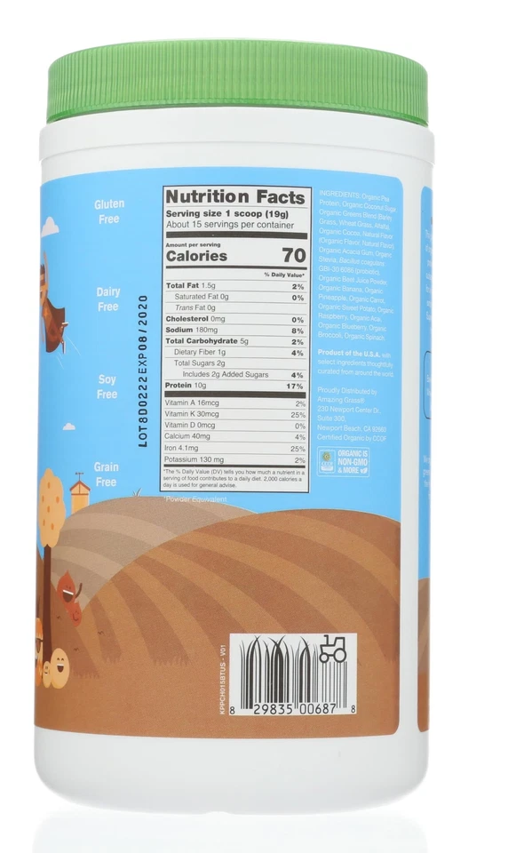 Batido de proteínas Kidz SuperFood 15 porciones probióticos a base de plantas verduras orgánicas Foto 3 de 4