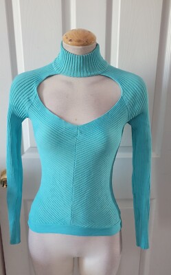 Cache Choker Heart Cut Out Front Sweater