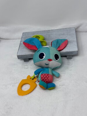 Blue BUNNY Vibrating 6" Plush Toy with Teether & Clip Plush Toy by Tiny  Love | eBay