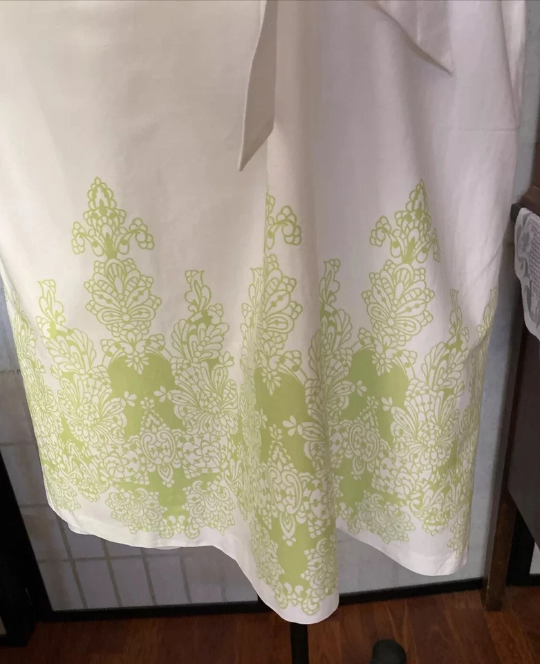 Vestido de sol de verano de algodón forrado Democracy nuevo con etiquetas para mujer 12 borde floral lima Foto 4 de 4