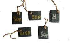 20 Natural Slate Garden Plant Markers Labels Tags Herbs Vegetables 4cm x 3cm