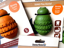 Sumo Play Dental Hundespielzeug zahnreinigend gr&uuml;n orange Gr. S ca. 6x6x8,5cm