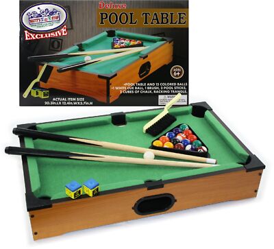 Matty's Toy Stop Deluxe Wooden Mini Table Top Pool (Billiards