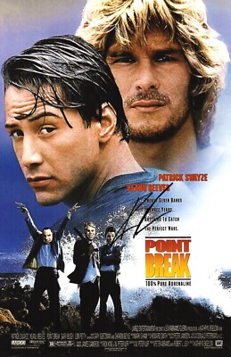 Keanu Reeves Signed Point Break 11x17 Movie Poster COA