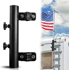 Anley Heavy-Duty RV Ladder Flagpole Mount Holder - Fits Most RV Ladder Rails