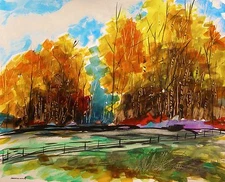 ORIGINAL Landscape WATERCOLOR Painting JMW art John Williams Impressionism