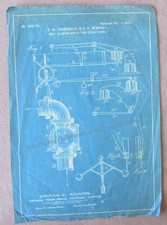 1900 Patent Blueprint FW Churchouse HO Benedict Self Closing Valve Steam Pipes
