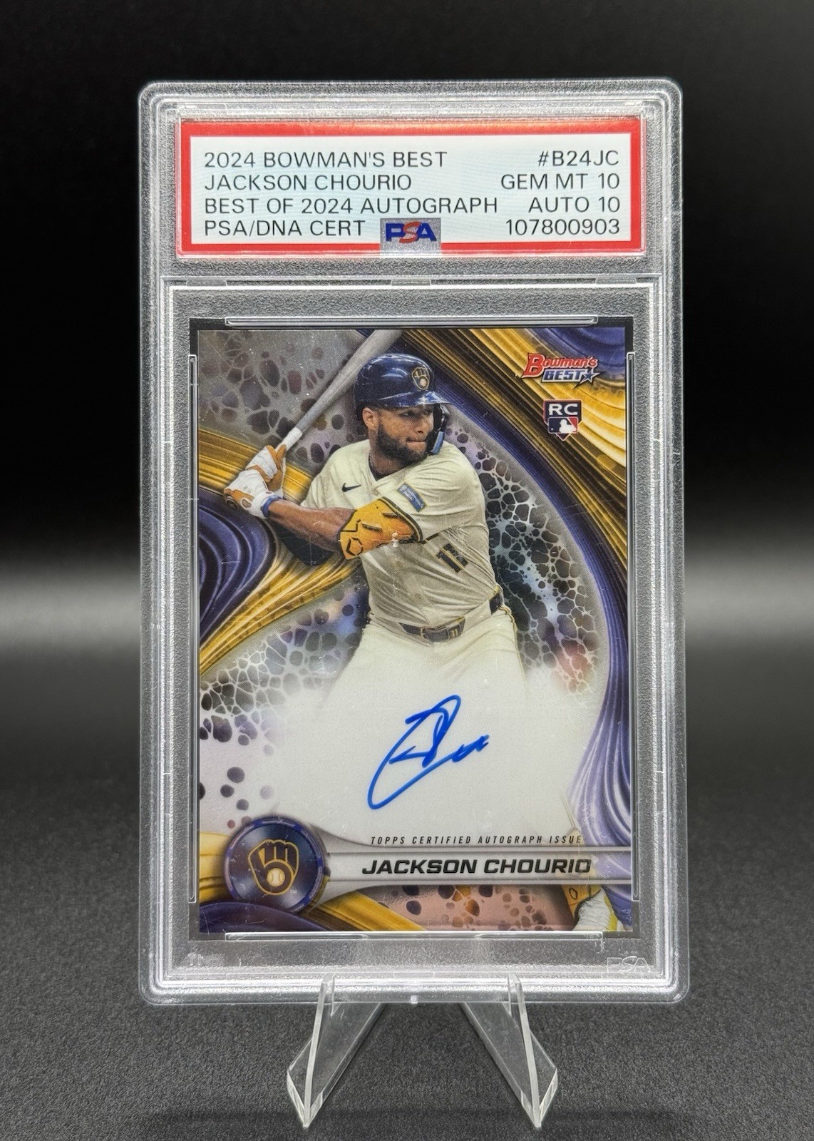 Jackson Chourio ROOKIE 2024 Bowman's Best -PSA10- Best of 2024 Autographs B24-JC