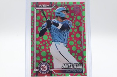2026 Topps #349 James Wood Holiday Polka Dots Green / Pink