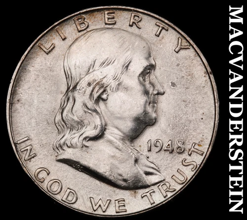 1948-D Silver Franklin Half Dollar - FBL - Choice Gem Brilliant Unc  #i7652