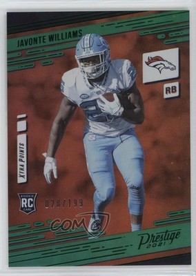 2021 Panini Prestige Rookies Xtra Points Premium Green /199 Javonte Williams 3hd
