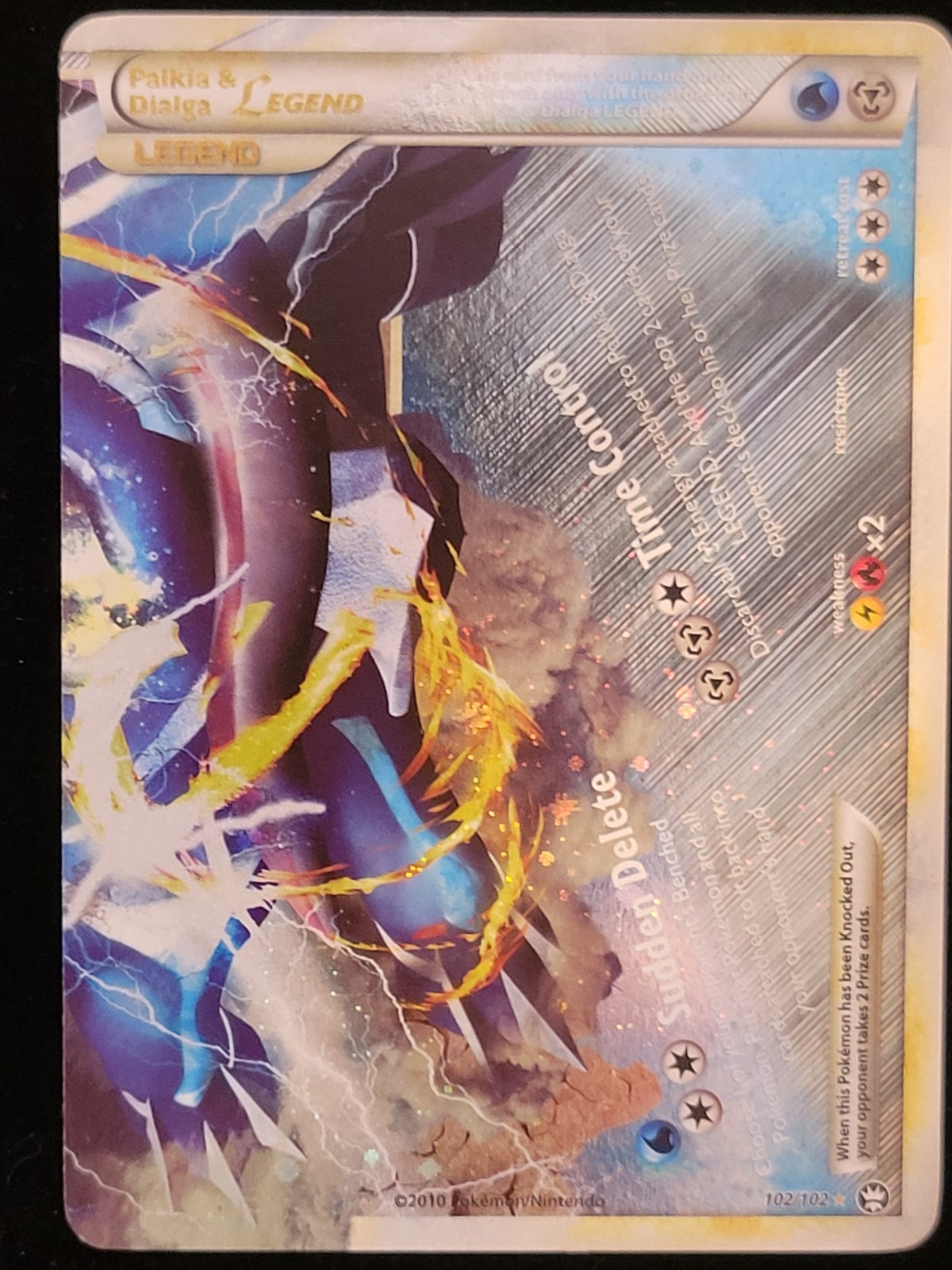 pokemon palkia and dialga legend card & 2010 HeartGold & SoulSilver: Triumphant #102/102 Holo (Bottom) Price Guide proof acrylic case and featuring a striking image of the captivating characters Card of the Day –