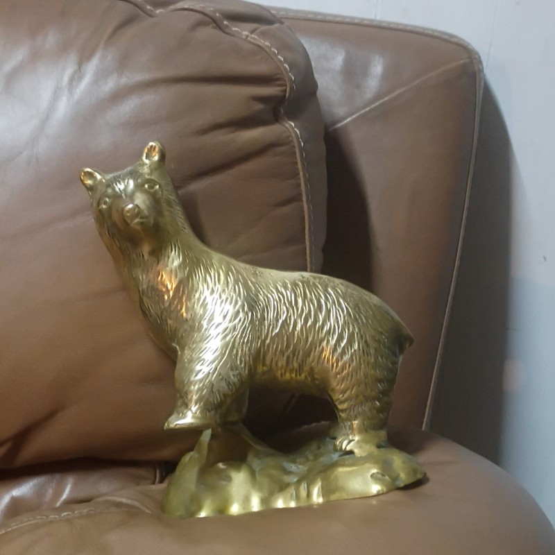 Brass Bear Figurine Metal Bear Animal Figurine.