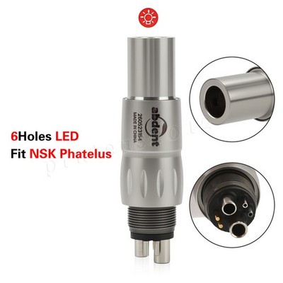 For NSK Phatelus Coupler Fiber Optic 6 Hole Quick Coupling Dental Handpiece
