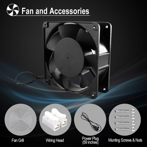 AC 12038 120mm x 38mm 110V 120V Dual Ball Metal Cooling Axial Fan High Airflow - Picture 6 of 7
