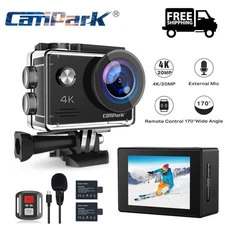 📸Campark 4K Video 20MP WIFI Action Camera Waterproof Sports Camera w/Remote Mic