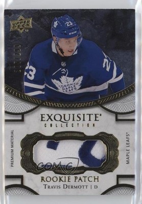 2018-19 Black Diamond Exquisite Collection Rookies Travis Dermott Patch RC 04y9
