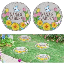 2 Packs Nana’s Outdoor Stepping Stone, 10in Decorative Stone for Garden, Walkway
