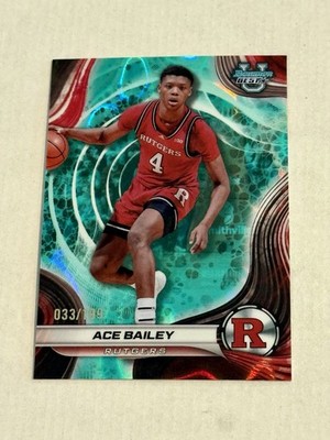 2024-25 Bowman U University Best Ace Bailey Aqua Lava Refractor /199