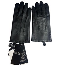 Ralph Lauren Black New Women's M Sheep Leather Gloves