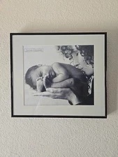 Anne Geddes Black and White Mother and Baby Print Framed Under Glass