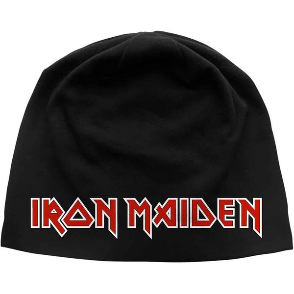 Iron Maiden MüTze Beanie Cap Classic Vintage Band Logo Offiziell Schwarz Jersey-image