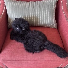 Vintage Dakin Large Black Cat Plush 18  Reclining Stuffed Animal Kitty 1991