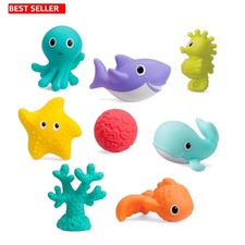 Children's Bath Time Squirters - 8 Colorful Sea Animals for Fine Motor Skills