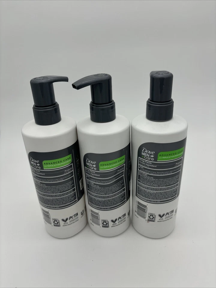 3pk DOVE MEN + CARE Limpiador de Cuidado Avanzado Acné Transparente para Piel Propensa al Acné 16.9oz Foto 2 de 2