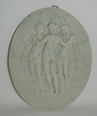 The Three Graces Relief Sculpture The Charites 3-D Plaque Ceramic