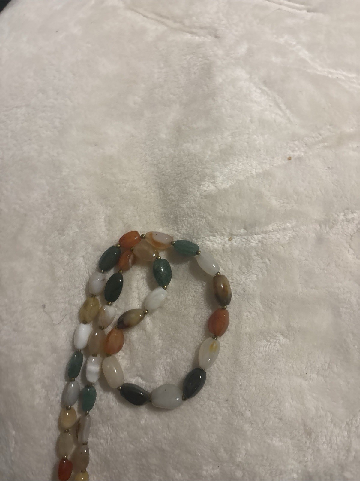 Multicolor Beaded Necklace Assorted Gemstones Ova… - image 2