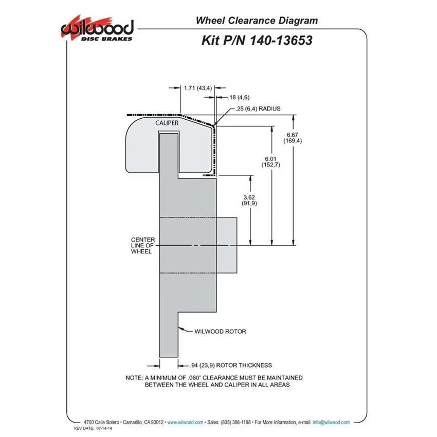 Wilwood 140-13653 Classic Series Brake Kit, 1957-68 Fits Ford/Mercury/Edsel - Image 4 of 4