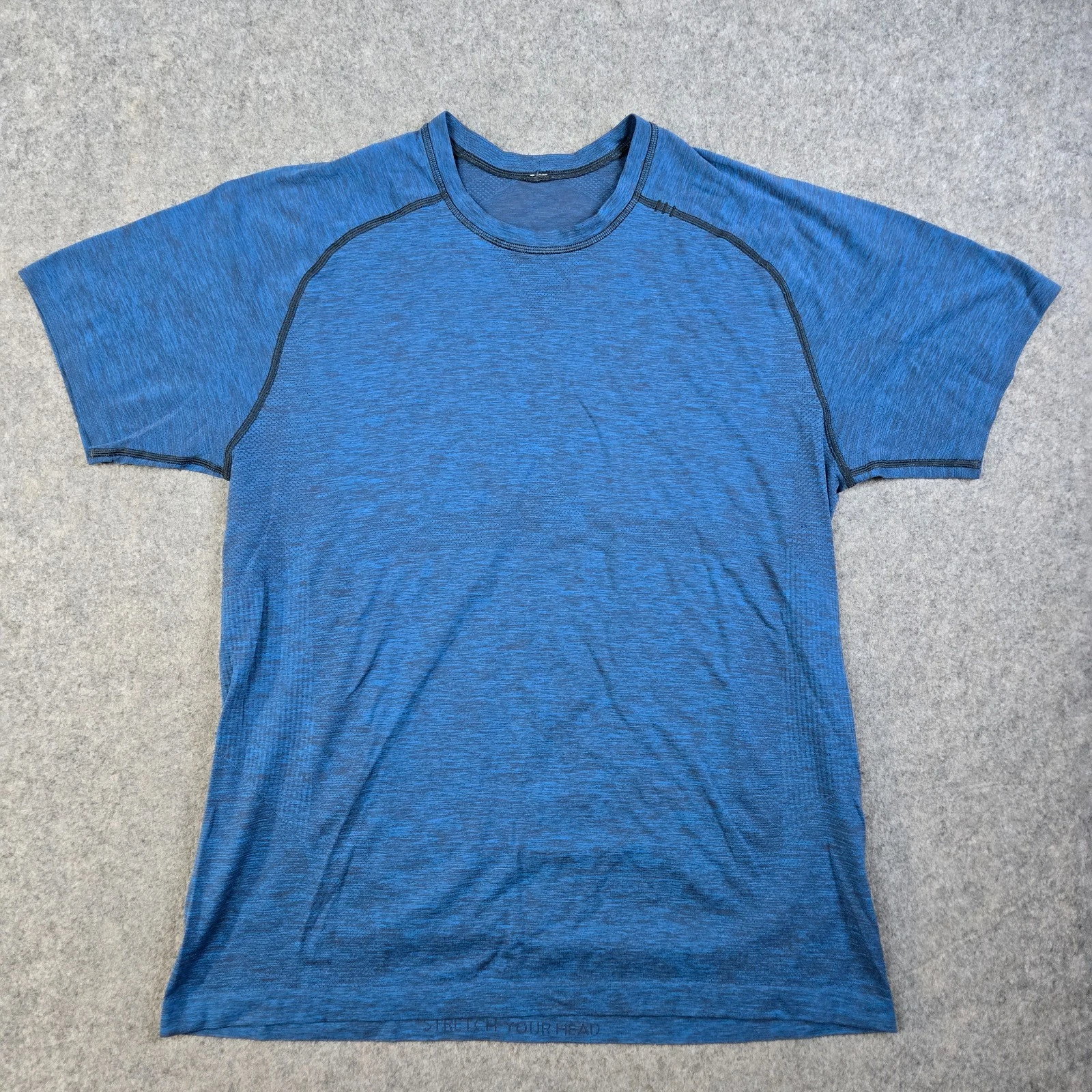 Lululemon T-Shirt Mens Large Blue Performance Metal Vent Tee Active Gym Stretch